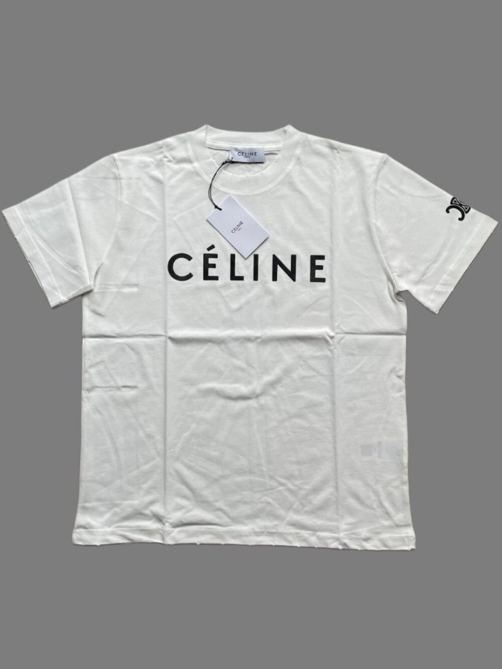 Celine Paris White T-Shirt Men’s Crew Neck Cotton Tee Small